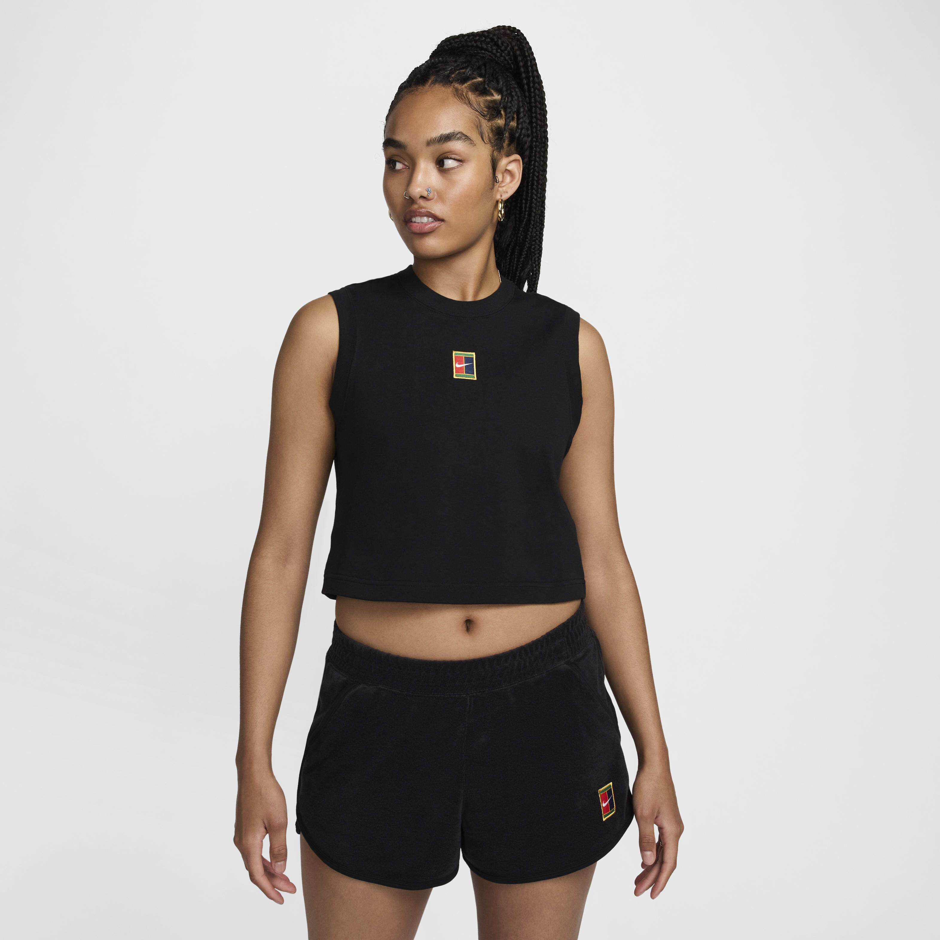 Tennis Tops & T-Shirts-Nike, NikeCourt Heritage, Women's Cropped Tennis Tank Top